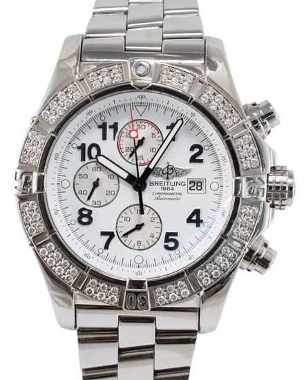 Breitling Super Avenger 48MM White Dial Steel Bracelet (A13370)