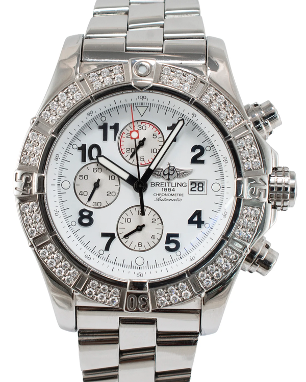 Breitling Super Avenger 48MM White Dial Steel Bracelet (A13370)