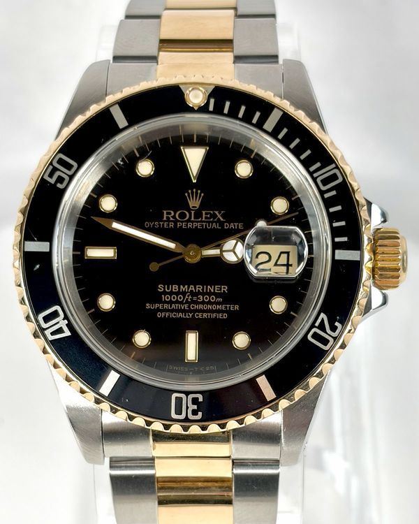 1991 Rolex Submariner Date 40MM Black Dial Two-Tone Oyster Bracelet (16613)