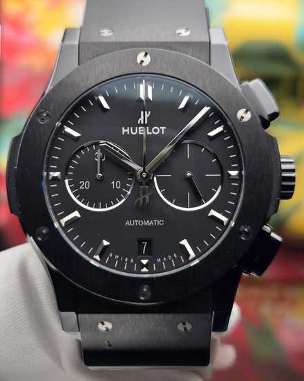 2021 Hublot Classic Fusion Chronograph 42MM Black Dial Rubber Strap (541.CM.1171.RX)