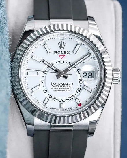 2025 Rolex Sky-Dweller 42MM White Dial Oysterflex Strap (336239)