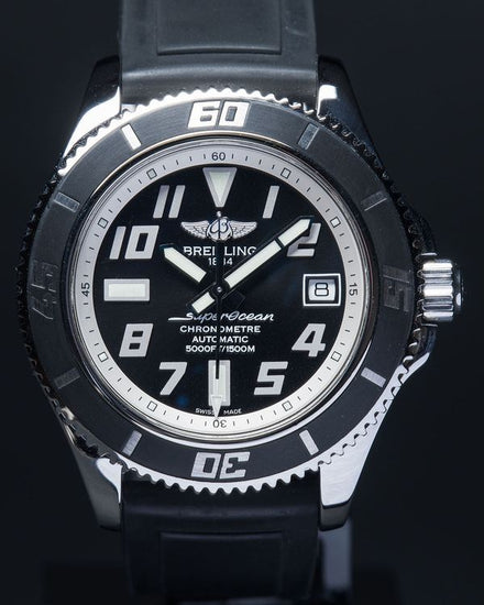 2013 Breitling Superocean 42MM Black Dial Rubber Strap (A1736402/BA29)