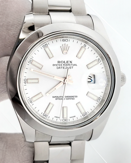 2014 Rolex Datejust II 41MM White Dial Oyster Bracelet (116300)