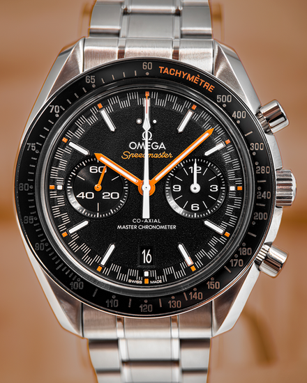No Reserve - 2025 Omega Speedmaster Racing 44.25MM Black Dial Steel Bracelet (329.30.44.51.01.002)