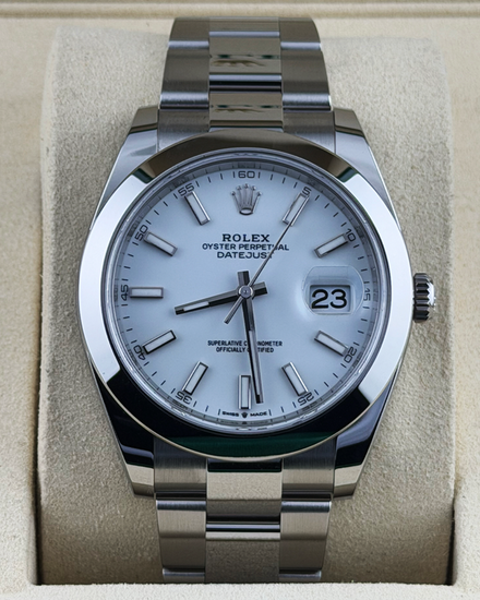 2026 Rolex Datejust 41MM White Dial Oyster Bracelet (126300)