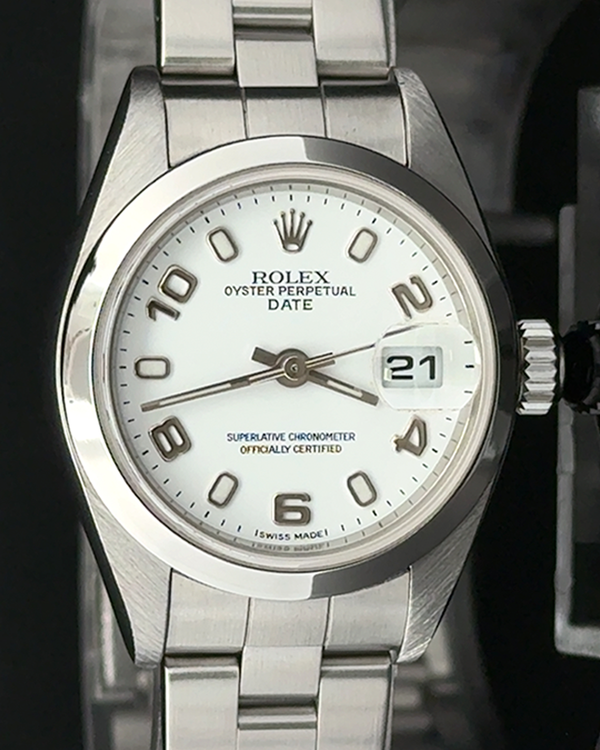2000 Rolex Oyster Perpetual Lady Date 26MM White Dial Oyster Bracelet (79160)