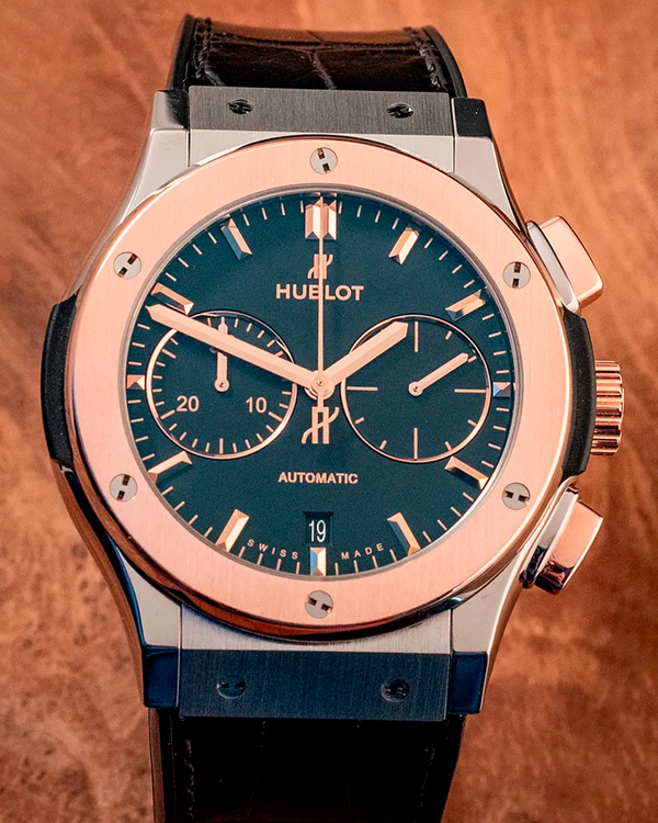 2024 Hublot Classic Fusion Chronograph 45MM Black Dial Leather Strap (521.NO.1181.LR)