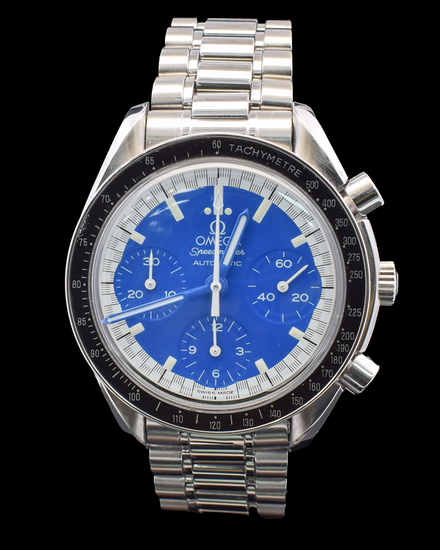 Omega Speedmaster Reduced "Schumacher Cart" 39MM Blue Dial Steel Bracelet (3510.80.00)