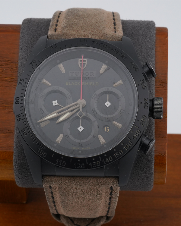 No Reserve - Tudor Fastrider Black Shield 42MM Black Dial Leather Strap (42000CN)