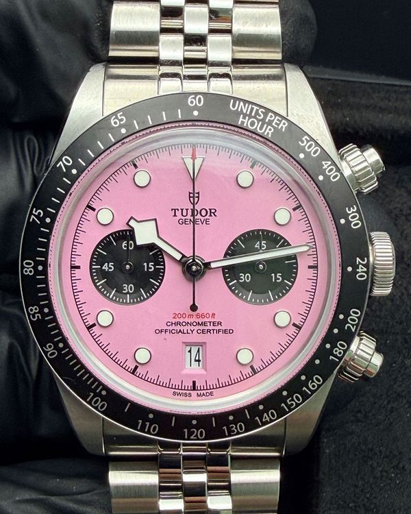 (Working) 2025 Tudor Black Bay Chrono "Flamingo" 41MM Pink Dial Steel Bracelet (79360N)