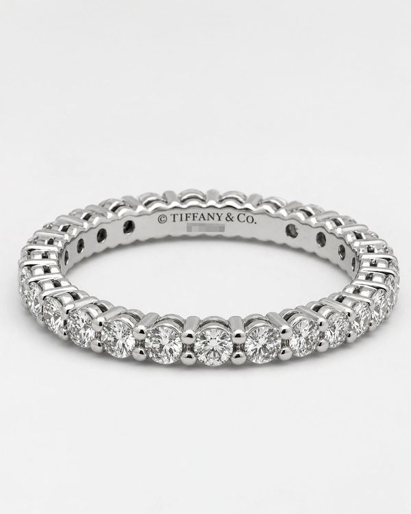 Tiffany Accessories Ring Forever Full Circle 2.2MM Platinum Diamond Eternity Band Size 5.5 (Ring)