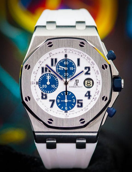 2007 Audemars Piguet Royal Oak Offshore Chronograph 42MM White Dial Aftermarket Rubber Strap (26170ST.OO.D305CR.01)