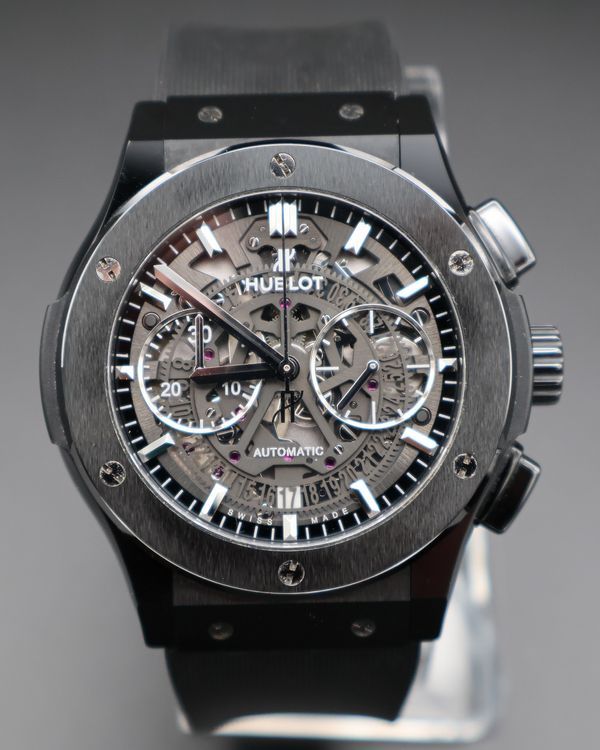 2022 Hublot Classic Fusion Aerofusion "Black Magic" 45MM Skeleton Dial Rubber Strap (525.CM.0170.RX)