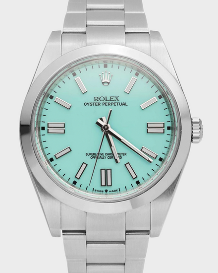 2016 Rolex Oyster Perpetual 39MM Aftermarket "Tiffany" Blue Dial Oyster Bracelet (114300)