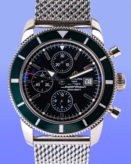 No Reserve - 2010 Breitling Superocean Heritage L.E. 46MM Black Dial Steel Bracelet (A13320Q4/B908)