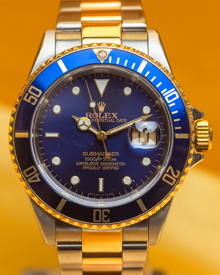 2003 Rolex Submariner Date "Bluesy" 40MM Blue Dial Two-Tone Oyster Bracelet (16613LB)