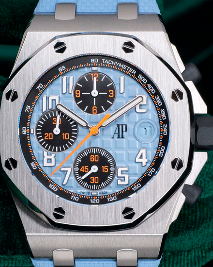 2022 Audemars Piguet Royal Oak Offshore 42MM Ice Blue Dial Rubber Strap (26238ST.OO.A340CA.01)