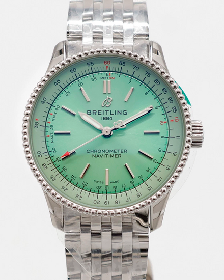 2026 Breitling Navitimer 35MM Green Mint Dial Steel Bracelet (A17395)