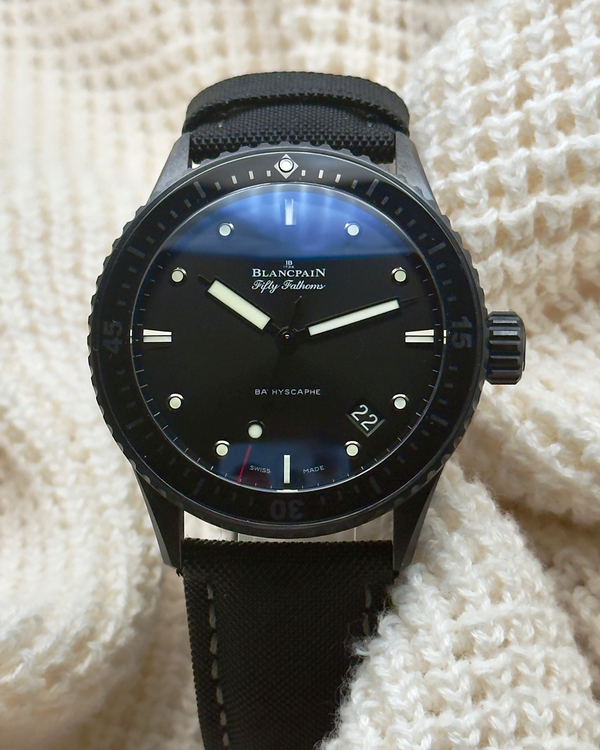 2024 Blancpain Fifty Fathoms Bathyscaphe 43.6MM Black Dial Textile Strap (5000-0130-B52A)