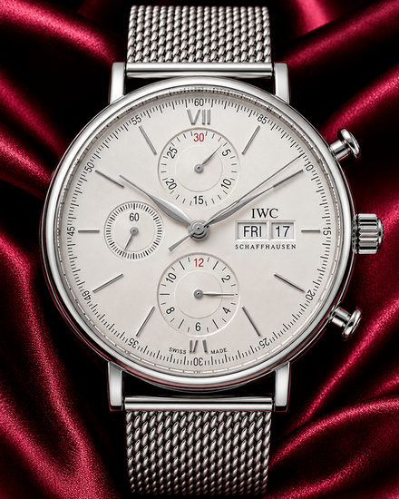 No Reserve - 2017 IWC Schaffhausen Portofino Chronograph 42MM Silver Dial Steel Bracelet (IW391009)