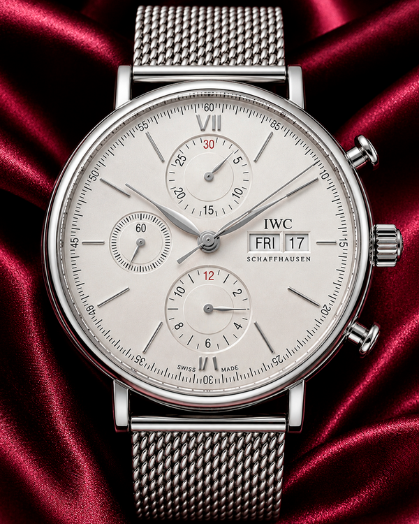 No Reserve - 2017 IWC Schaffhausen Portofino Chronograph 42MM Silver Dial Steel Bracelet (IW391009)