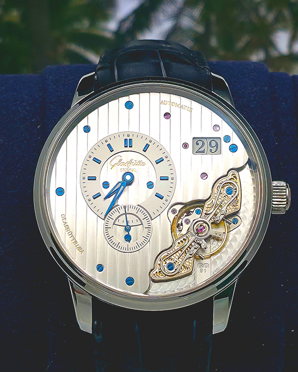 2020 Glashütte Original PanoMaticInverse 42MM Silver Dial Leather Strap (1-91-02-02-02-30)