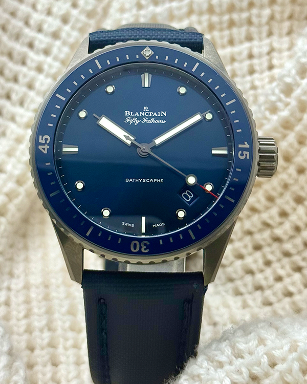 2025 Blancpain Fifty Fathoms Bathyscape 43.6MM Blue Dial Textile Strap (5000-0240-052A)