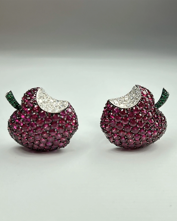 De Grisogono Accessories Apple Earings 25MM White Gold/Diamonds (15410/02)