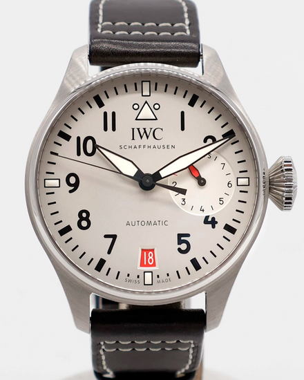 2023 IWC Schaffhausen Pilot "Las Vegas" 46MM Silver Dial Leather Strap (IW501014)