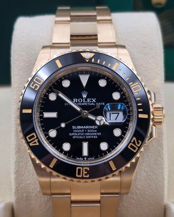2023 Rolex Submariner Date 41MM Black Dial Yellow Gold Oyster Bracelet (126618LN)