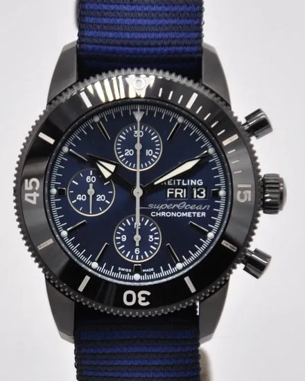 2023 Breitling Superocean Heritage II Chronograph 44MM Blue Dial Textile Strap (M133132A1C1W1)