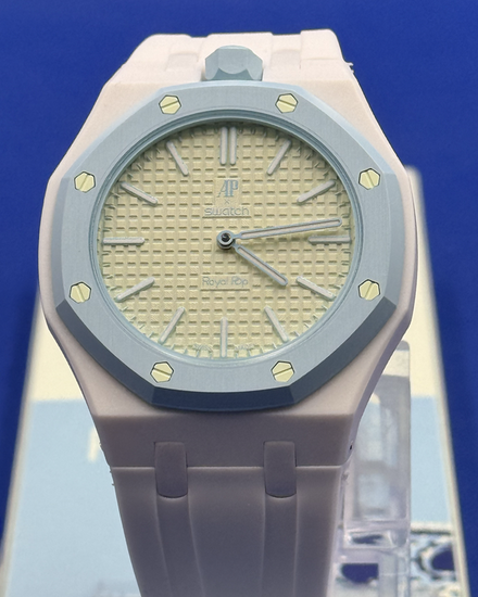 2026 Audemars Piguet Royal Pop x Swatch "Blaue Acht" 40MM Lime Green Dial Aftermarket Rubber Strap (SSX03L101N)