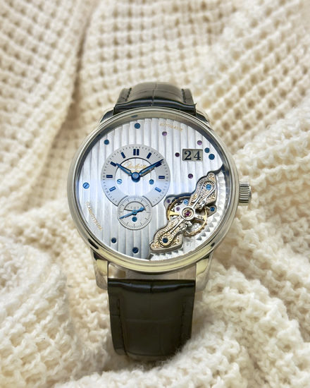 2025 Glashütte Original PanoMaticInverse 42MM Silver Dial Leather Strap (1-91-02-02-02-30)