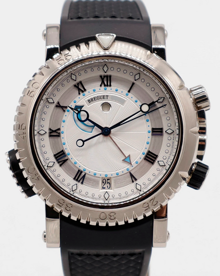 Breguet Marine Royale Alarm 45MM Silver Dial Rubber Strap (5847BB/12/5ZV)
