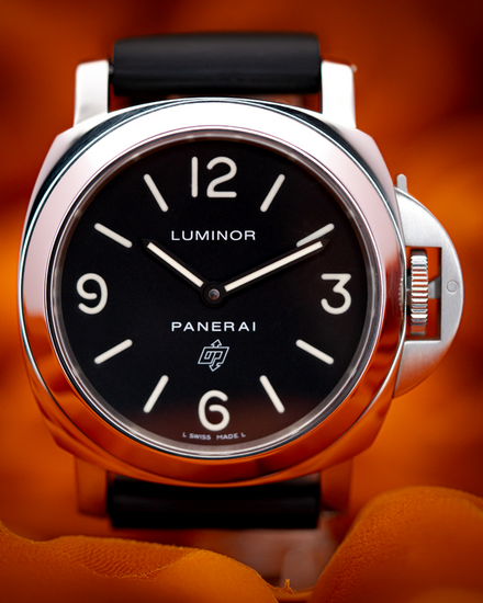 Panerai Luminor Base Logo 44MM Black Dial Rubber Strap (PAM00000)