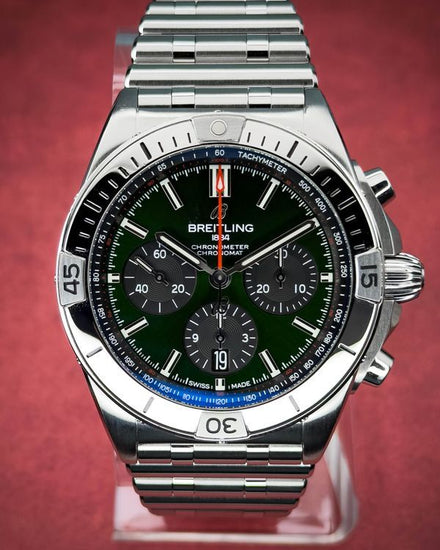 2024 Breitling Chronomat 42MM Green Dial Steel Bracelet (AB0134)
