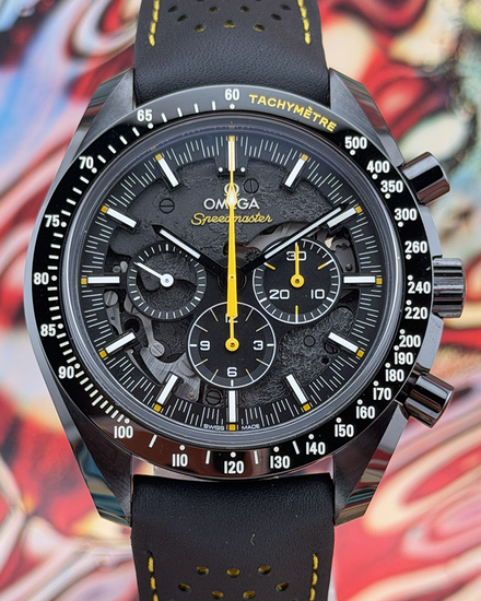 No Reserve - 2024 Omega Speedmaster Dark Side of the Moon "Apollo 8" 44.25MM Black Dial Leather Strap (311.92.44.30.01.001)