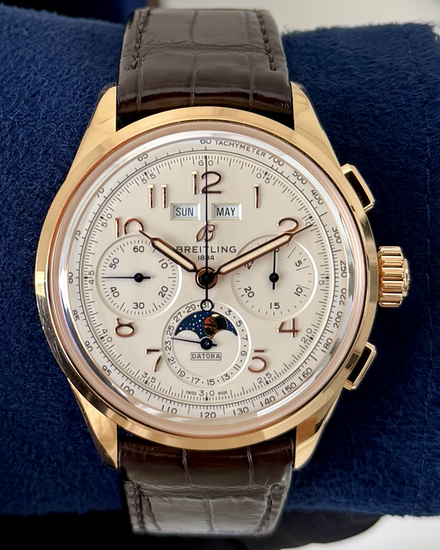 2021 Breitling Premier B25 Datora 42MM Cream Dial Leather Strap (RB2510371G1P1)