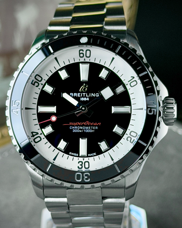 2022 Breitling Superocean 42MM Black Dial Steel Bracelet (A17375)