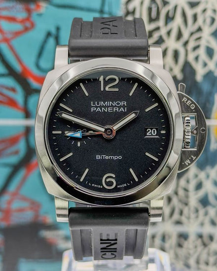 2024 Panerai Luminor Quaranta BiTempo 40MM Black Dial Rubber Strap (PAM01365)