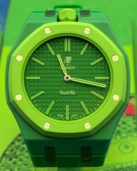 2026 Audemars Piguet Royal Pop X Swatch "Green Eight" 40MM Green Dial Aftermarket Rubber Strap (SSX03G100N)