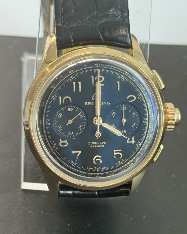 2021 Breitling Premier B15 Duograph 42MM Black Dial Aftermarket Leather Strap (RB1510)