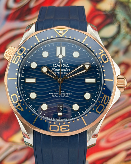 No Reserve - 2025 Omega Seamaster Diver 300M 42MM Blue Dial Rubber Strap (210.22.42.20.03.002)
