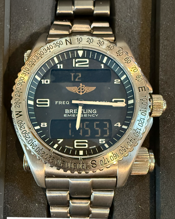 2003 Breitling Emergency 43MM Quartz Black Dial Titanium Bracelet (E5632110/B279)