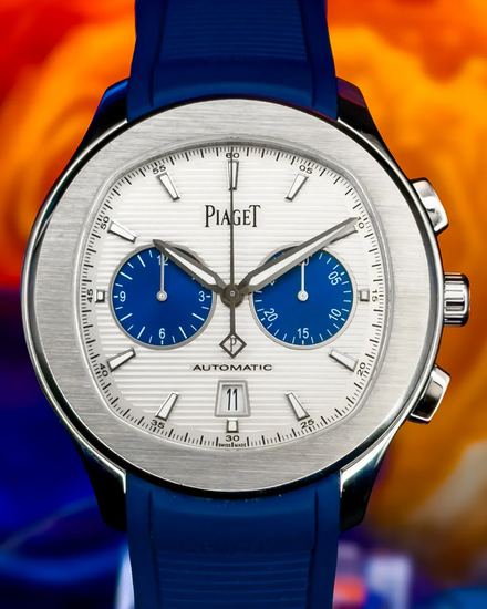 2021 Piaget Polo Chronograph 42MM Silver Dial Rubber Strap (G0A46013)