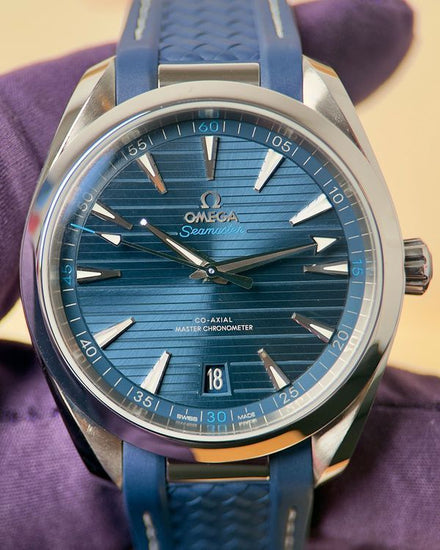 No Reserve - 2023 Omega Seamaster Aqua Terra 150M 41MM Blue Dial Rubber Strap (220.12.41.21.03.001)