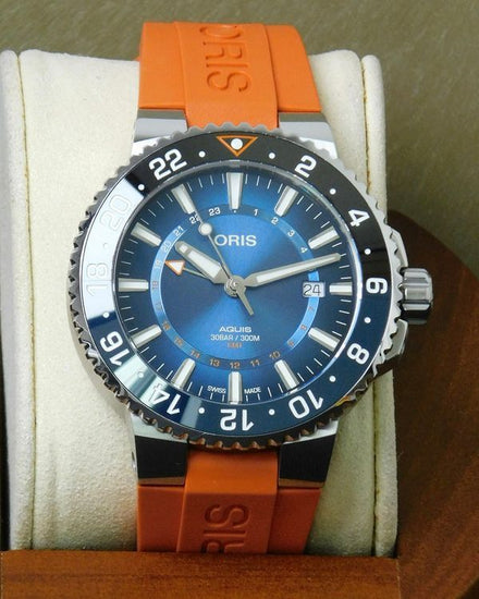 No Reserve - Oris Aquis Date L.E. 43.5MM Blue Dial Rubber Bracelet (01 798 7754 4185)