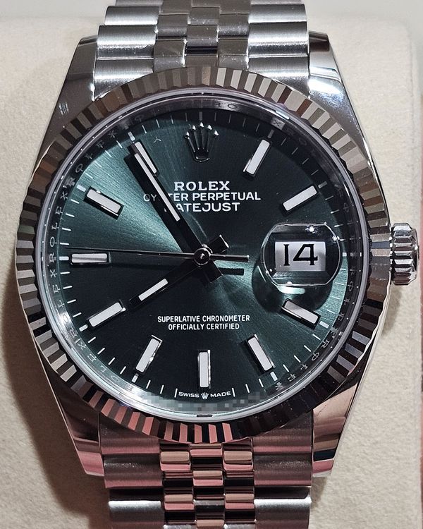 2026 Rolex Datejust 36MM Green Dial Jubilee Bracelet (126234)