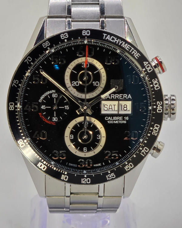 TAG Heuer Carrera Calibre 16 43MM Black Dial Steel Bracelet (CV2A10)