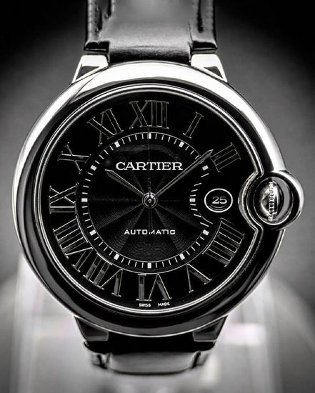 2017 Cartier Ballon Bleu 42MM Black Dial Leather Strap (WSBB0003)
